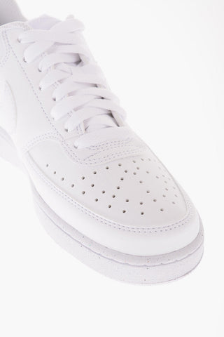 Solid Color Textured Faux Leather COURT VISION Low-Top Sneakers