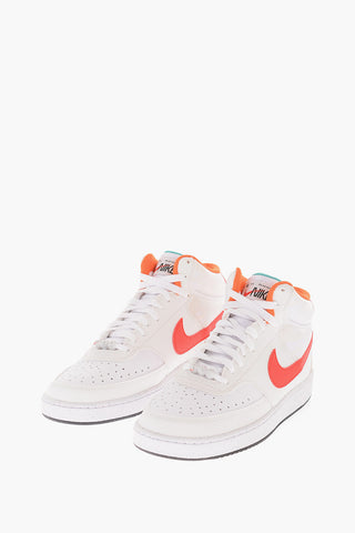 Faux Leather COUR VISION MID Sneakers with Contrasting Details