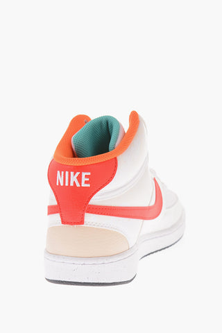 Faux Leather COUR VISION MID Sneakers with Contrasting Details