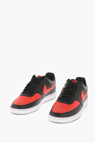 Sneakers COURT VISION LO in Pelle con Dettagli a Contrasto