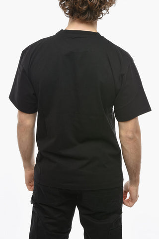 T-Shirt Girocollo con Logo in Rilievo