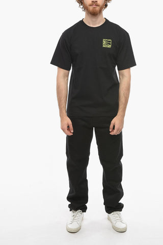 T-Shirt Girocollo con Logo in Rilievo