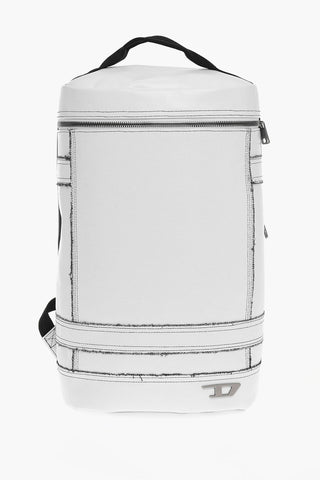 Patent Faux Leather TRATE Backpack with Contrasting Seams