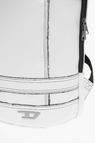Patent Faux Leather TRATE Backpack with Contrasting Seams