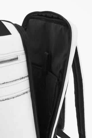 Patent Faux Leather TRATE Backpack with Contrasting Seams