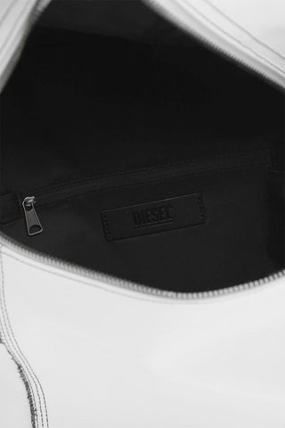 Patent Faux Leather TRATE Backpack with Contrasting Seams