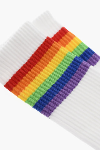 Cotton Blend Long Socks with Multicolor Detail