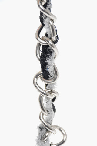 Metal A-TRIA Chain Bracelet with Denim Detail