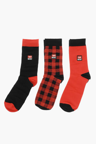 Two-Tone 3 Pairs Of Long Socks Set