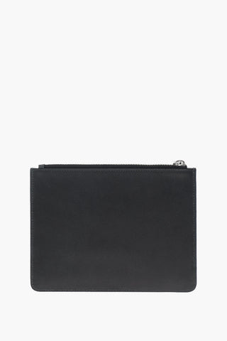 Leather Pouch with Metal Logo