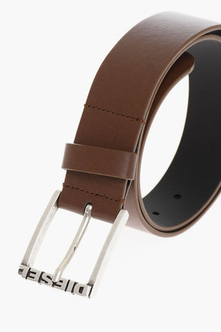 Silver and Logoed Buckle Leather B-DYTE BELT Belt 40mm