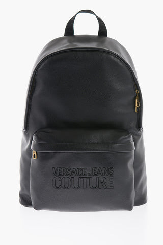 JEANS COUTURE Faux Leather Backpack with Embossed Logo