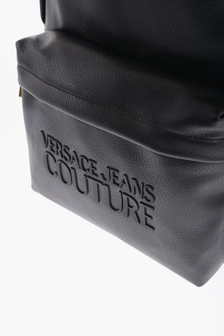 JEANS COUTURE Faux Leather Backpack with Embossed Logo