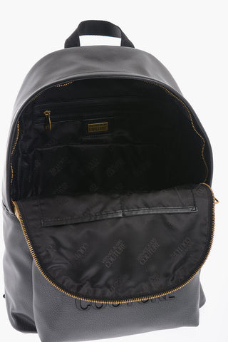 JEANS COUTURE Faux Leather Backpack with Embossed Logo
