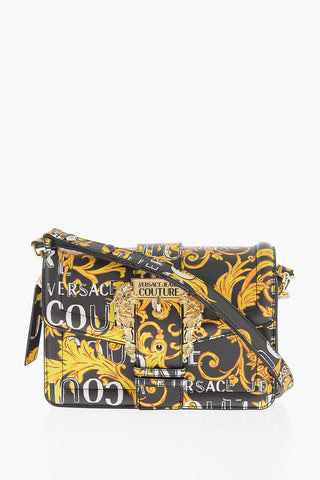 JEANS COUTURE Barockmuster-Tasche RANGE F aus Saffiano-Kunstleder mit dekorativer übergroßer goldener Schnalle