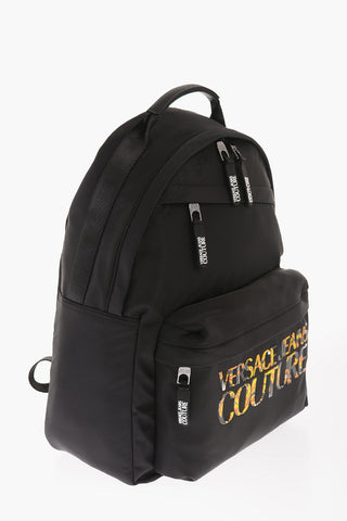 JEANS COUTURE Solid Color Backpack with Embossed Iconic Logo