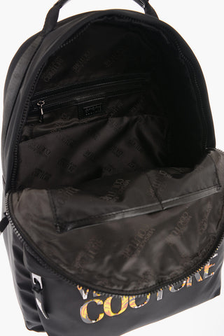 JEANS COUTURE Solid Color Backpack with Embossed Iconic Logo