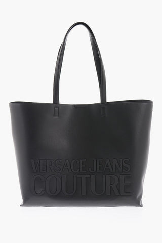 JEANS COUTURE Faux Leather Tote Bag with Embossed Logo
