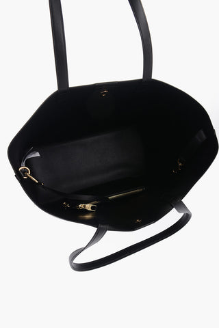 JEANS COUTURE Faux Leather Tote Bag with Embossed Logo