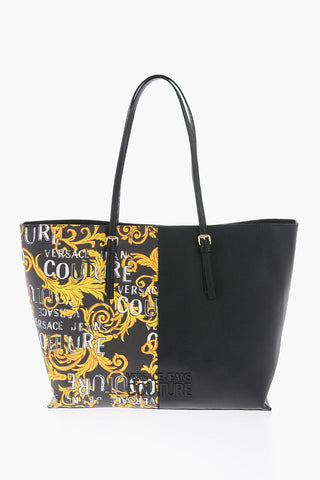 JEANS COUTURE Baroque Printed Faux Leather ROCK CUT Tote Bag