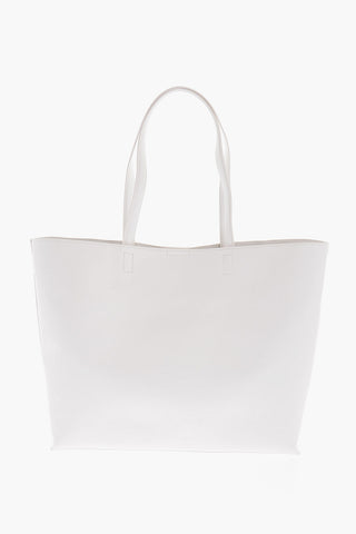 JEANS COUTURE Faux Leather Tote Bag with Maxi Embossed Logo