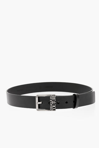 JEANS COUTURE Leather Belt With Shape Logo Buckle 40mm