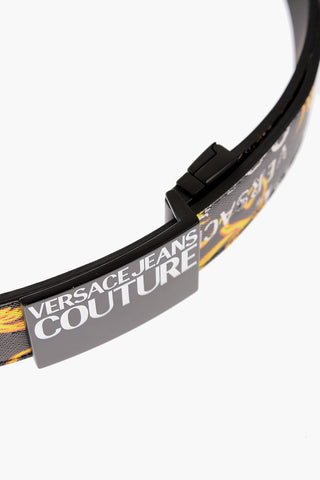 JEANS COUTURE All-Over Baroque and Logo Belt 35mm