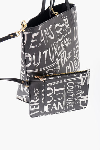 JEANS COUTURE All-Over Printed Logo Reversible RANGE Z Tote Bag