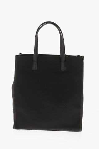 JEANS COUTURE Canvas Tote Bag with Printed Contrasting Logo