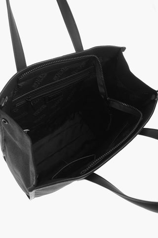 JEANS COUTURE Canvas Tote Bag with Printed Contrasting Logo
