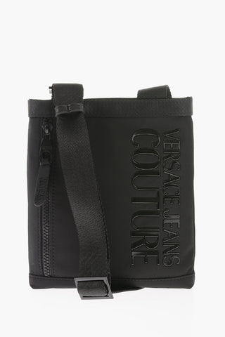 JEANS COUTURE Solid Color Crossbody Bag with Embossed Logo