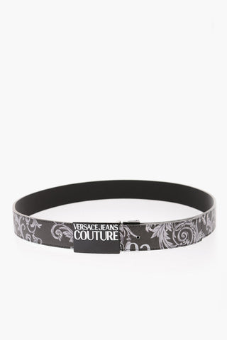 JEANS COUTURE All-Over Baroque motif and Logo Belt 35mm