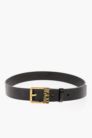 JEANS COUTURE Leather Belt with Golden Buckle 40mm