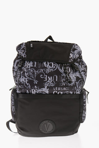JEANS COUTURE Multi-Pocket Backpack with Repeated Logo