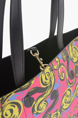 JEANS COUTURE Reversible Faux Leather Tote Bag with Matched Pouch