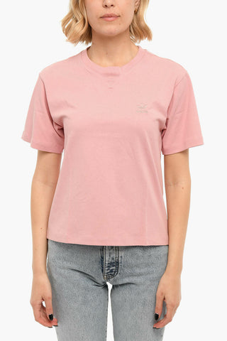 Embroidered Logo Cropped Short Sleeved T-shirt