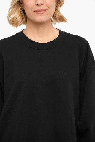 Embroidered Logo Brushed cotton Crewneck Sweatshirt