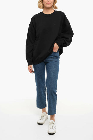 Embroidered Logo Brushed cotton Crewneck Sweatshirt
