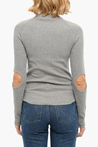 T-shirt A Maniche Lunghe WAFFLE Con Cutouts