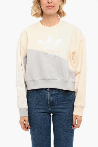 Logo print Double Tone Creneck Sweatshirt