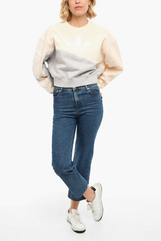 Logo print Double Tone Creneck Sweatshirt