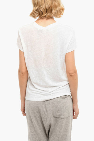 Kurzarm-T-Shirt mit Rundhalsausschnitt aus Leinen