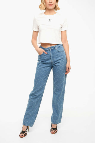 Embroidered Logo Short Sleeved Crop Top