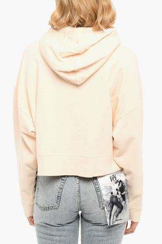 Felpa Con Cappuccio In Cotone Garzato Con Coulisse Statement