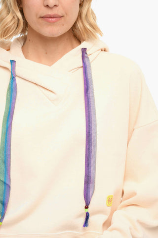Felpa Con Cappuccio In Cotone Garzato Con Coulisse Statement