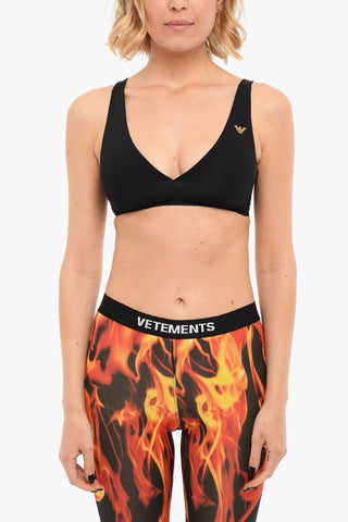 EMPORIO Logo Print Triangle Bralette