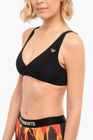 EMPORIO Logo Print Triangle Bralette