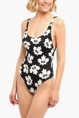 One-piece Swimsuit with D2 Monogram Print