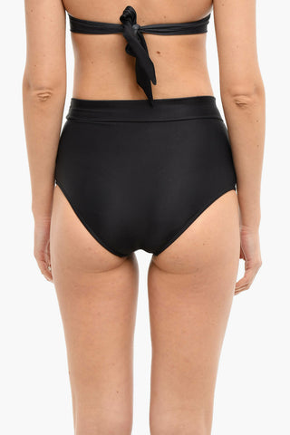 Slip Bikini a Vita Alta con Logo Lettering Grafico