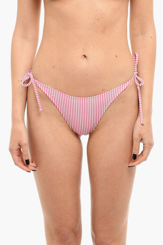 SWIM Striped Bikini Slip with Logo
